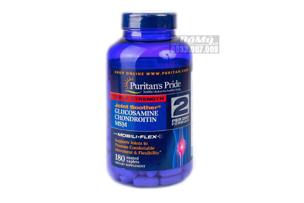 Glucosamin Chondroitin MSM số 2 Puritans Pride 180 viên - Glucosamin Mỹ
