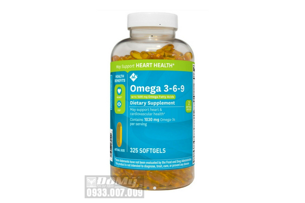 Viên uống dầu cá Omega 3-6-9 Member's Mark Supports Heart Health 325 viên của Mỹ