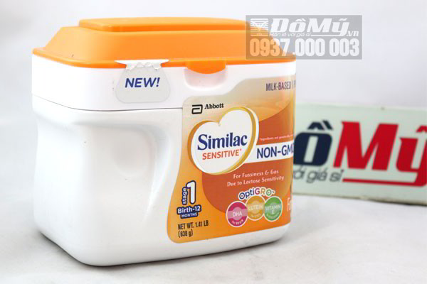 Sữa Similac Sensitive NON-GMO dành cho bé từ 0-12 tháng 638g nhập từ Mỹ