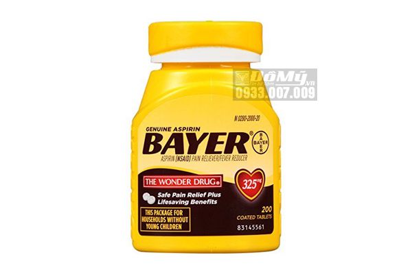 Viên giảm đau hạ sốt Bayer Aspirin The Wonder Drug 325mg 200 viên
