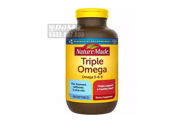 Viên uống Triple Omega 3 6 9 Nature Made hộp 180 viên của Mỹ