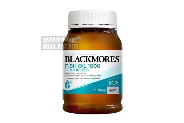 Viên uống Blackmores không mùi Omega 3 Fish Oil 1000mg 200 viên của Úc