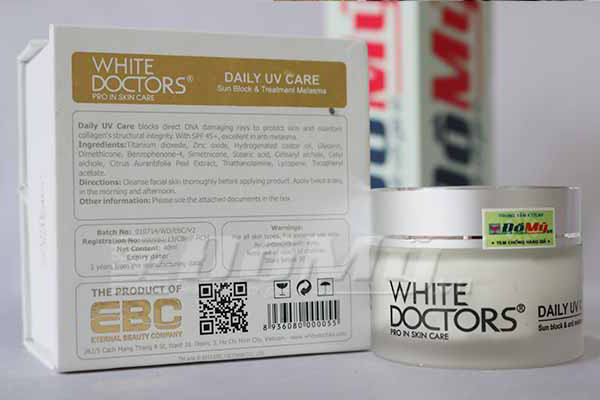 Để đặc trị cho làn da sạm, nám, tàn nhang, White Doctors có dòng sản phẩm Bộ đôi "Siêu trị nám" - Daily UV Care & Melasma Clearr 