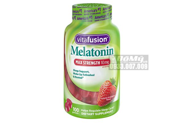 Kẹo dẻo hỗ trợ giấc ngủ ngon Vitafusion Melatonin Max Strength 10mg 100 viên