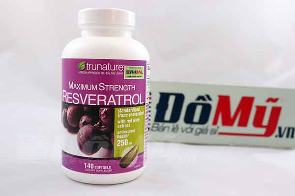 Resveratrol Trunature 250mg hộp 140 viên - Viên uống bảo vệ tim mạch của Mỹ